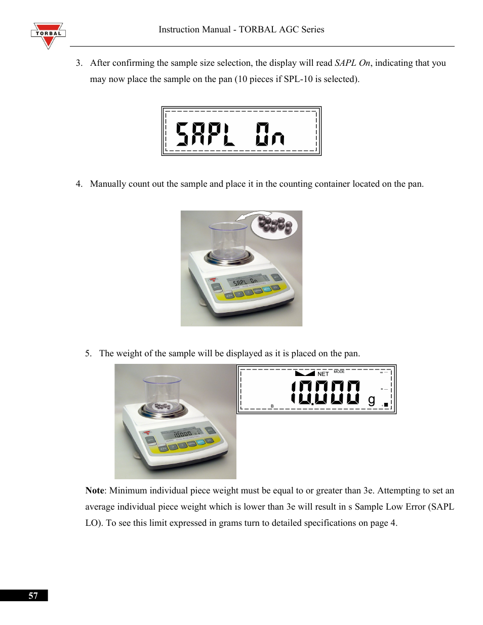 Torbal AGC Series Manual User Manual | Page 57 / 75