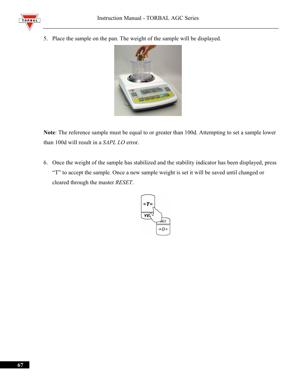 Torbal AGC Series Manual User Manual | Page 67 / 75