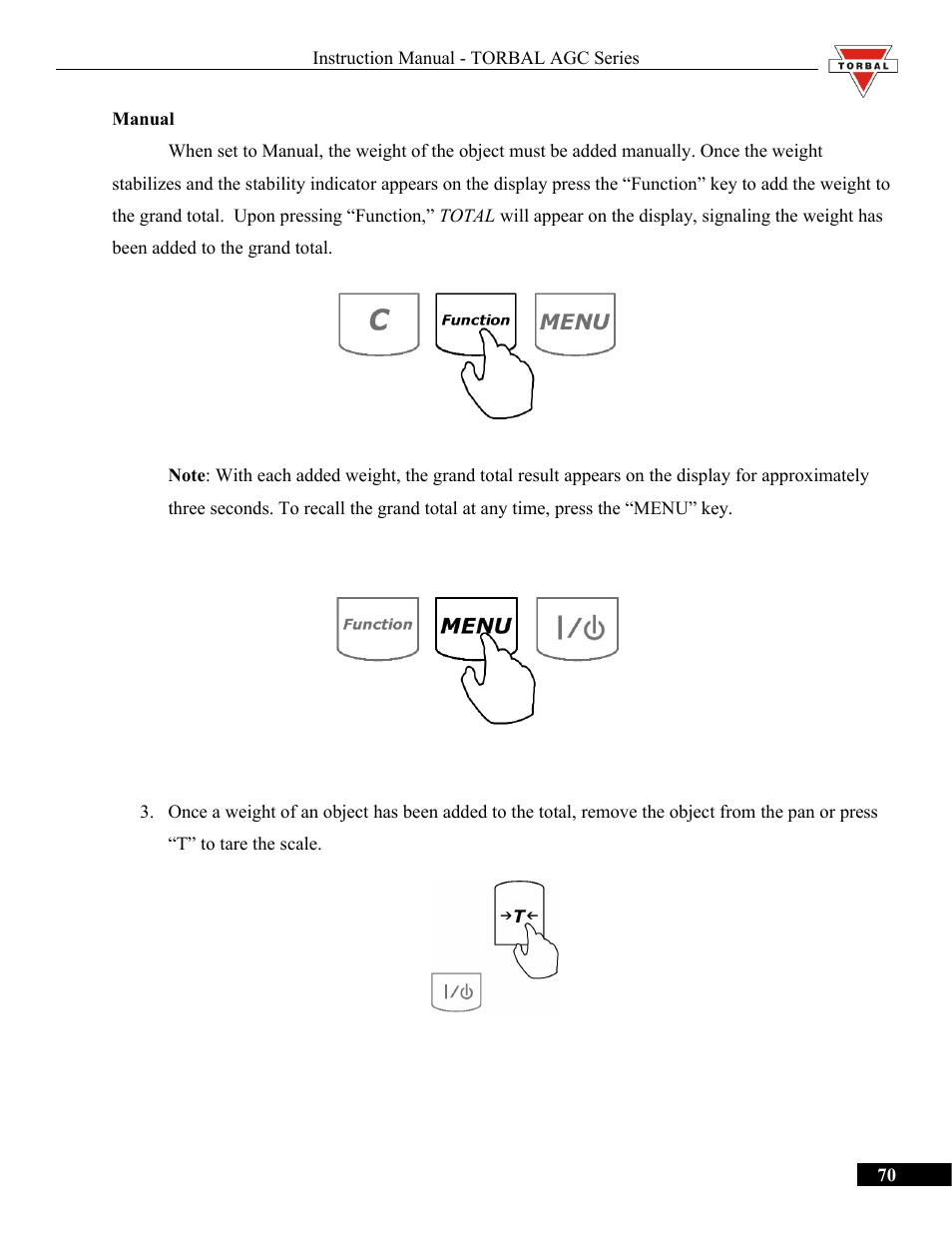 Torbal AGC Series Manual User Manual | Page 70 / 75