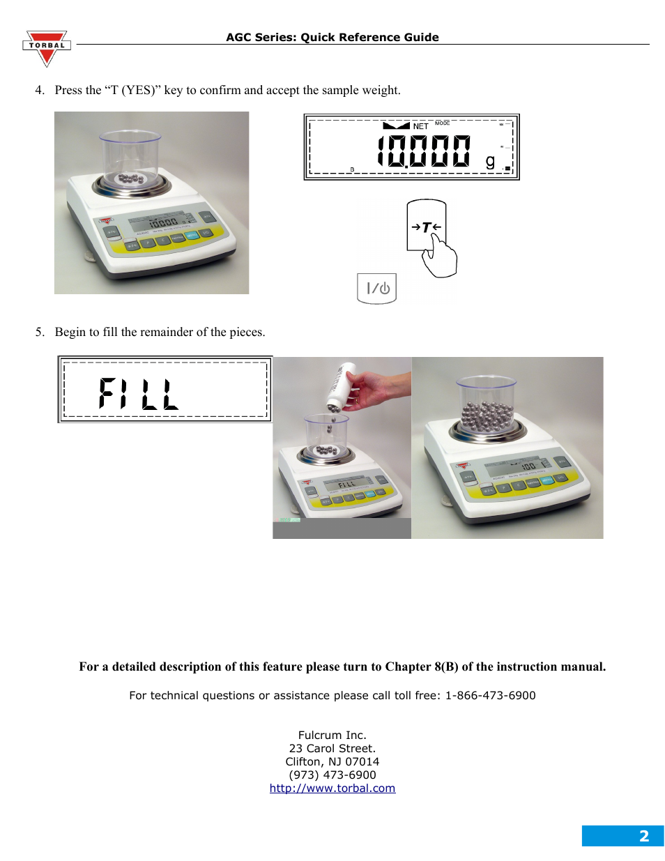 Torbal AGC Series Quick Reference Guides User Manual | Page 8 / 12