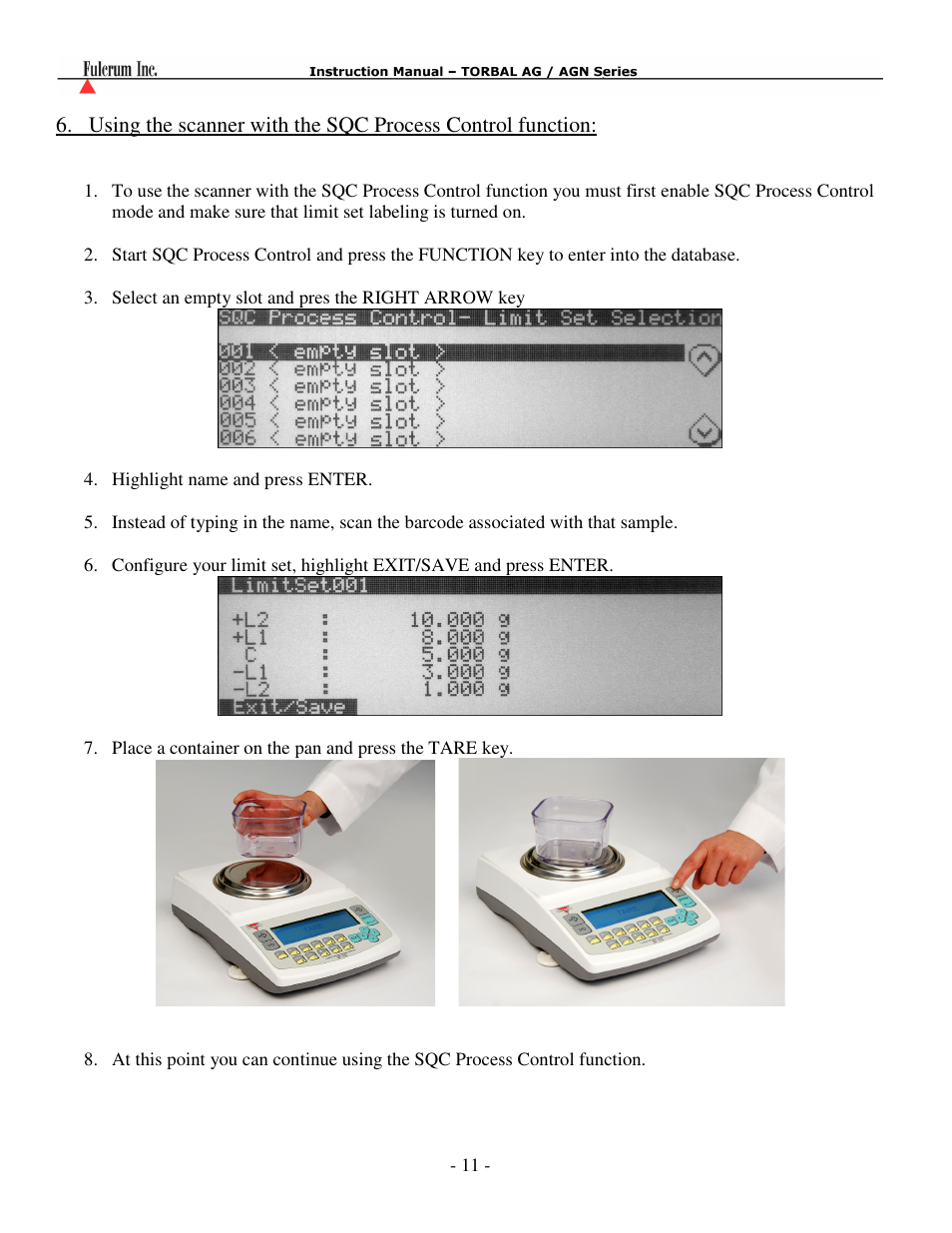 Torbal AG Series User Manual | Page 11 / 12