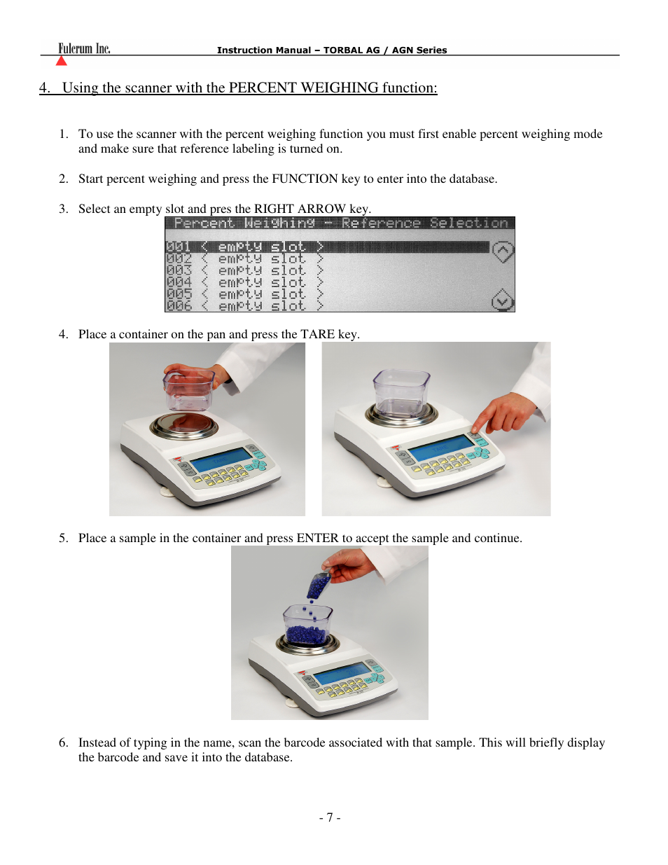 Torbal AG Series User Manual | Page 7 / 12
