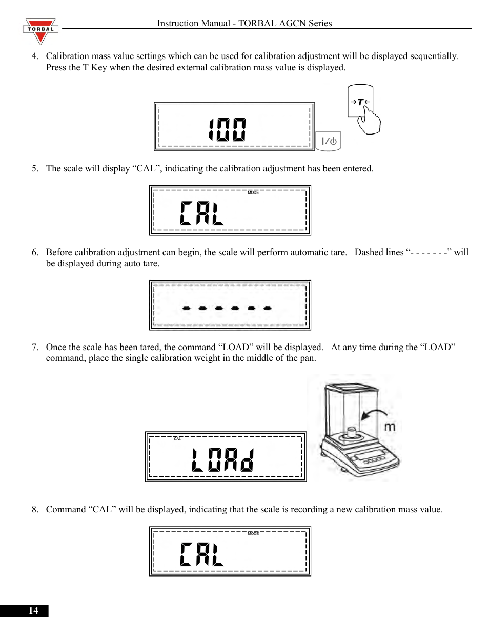 Torbal AGCN200 User Manual | Page 14 / 54