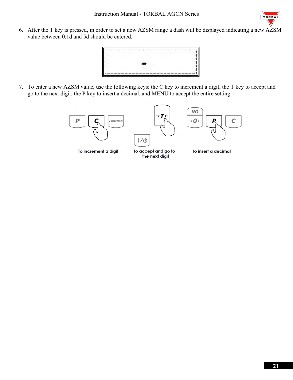 Torbal AGCN200 User Manual | Page 21 / 54