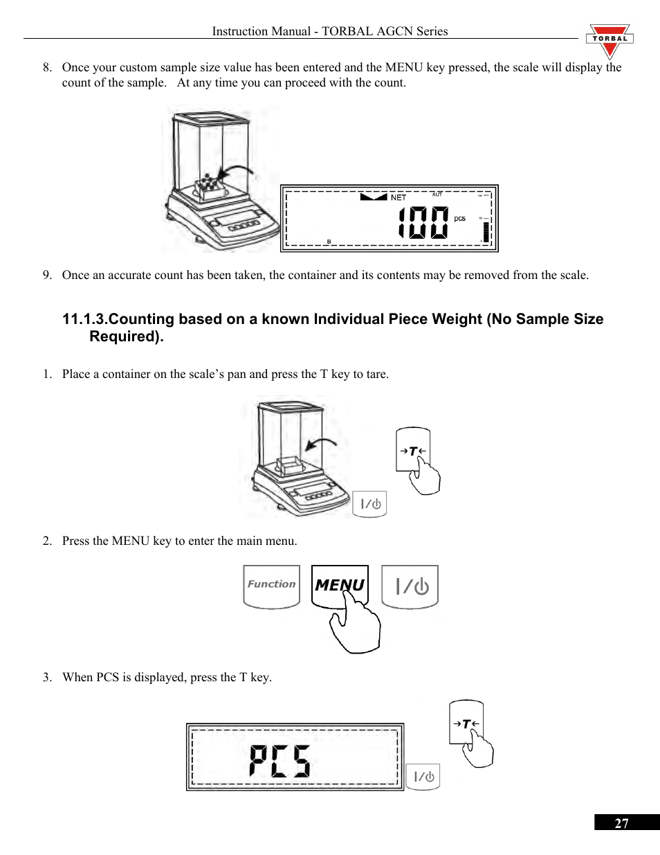 Torbal AGCN200 User Manual | Page 27 / 54