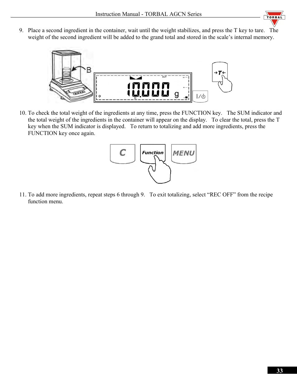 Torbal AGCN200 User Manual | Page 33 / 54