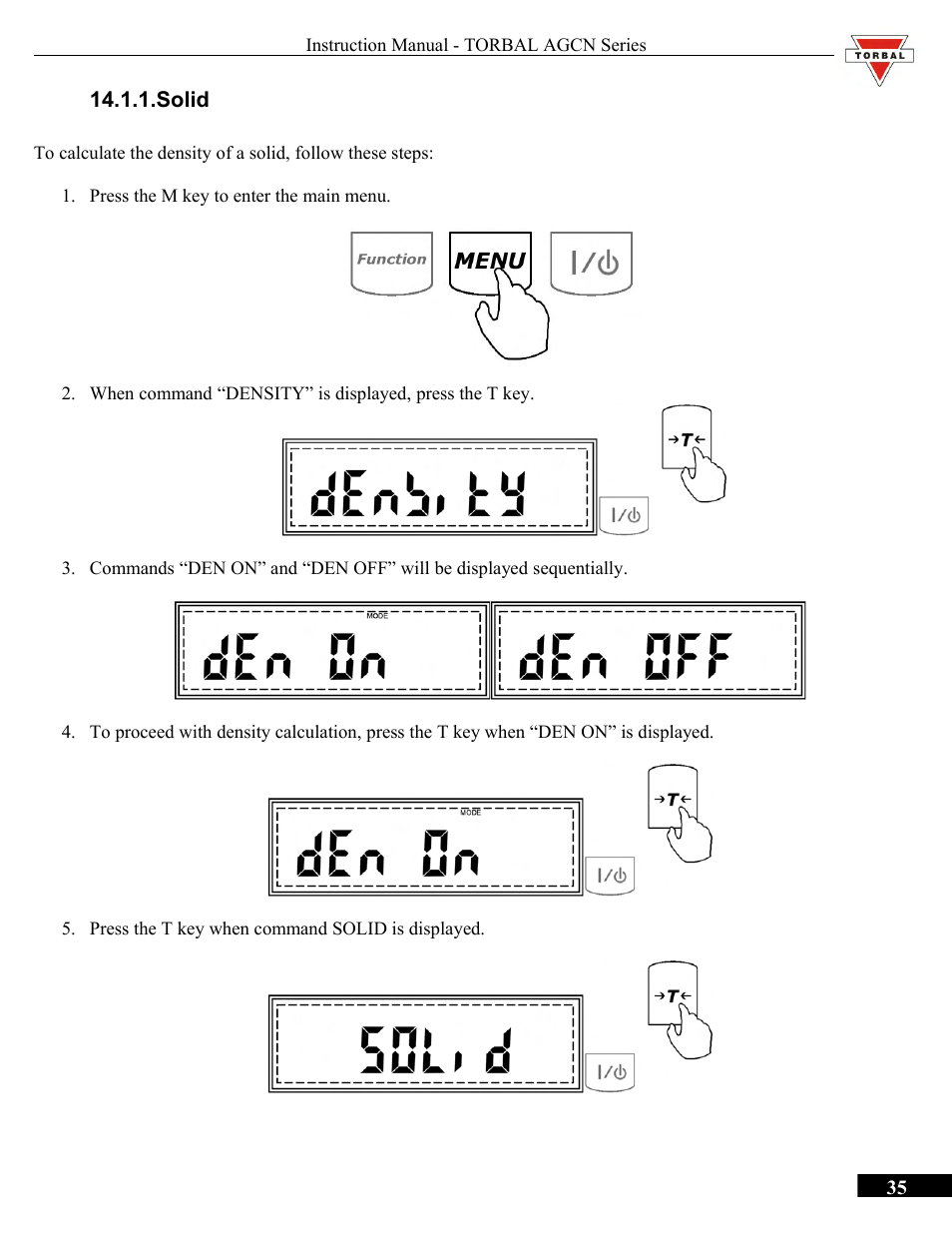 Solid | Torbal AGCN200 User Manual | Page 35 / 54