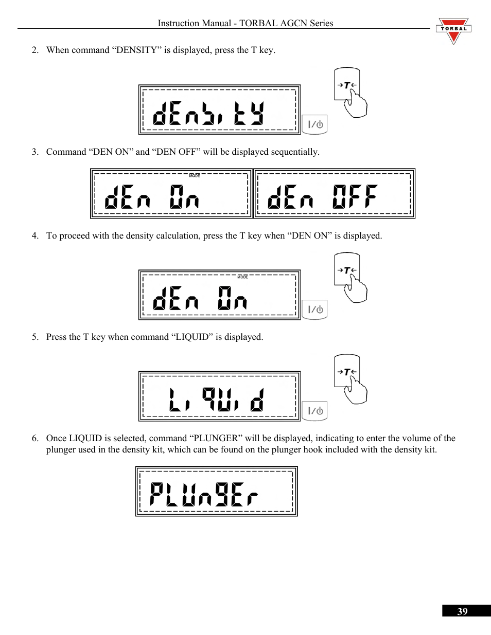 Torbal AGCN200 User Manual | Page 39 / 54