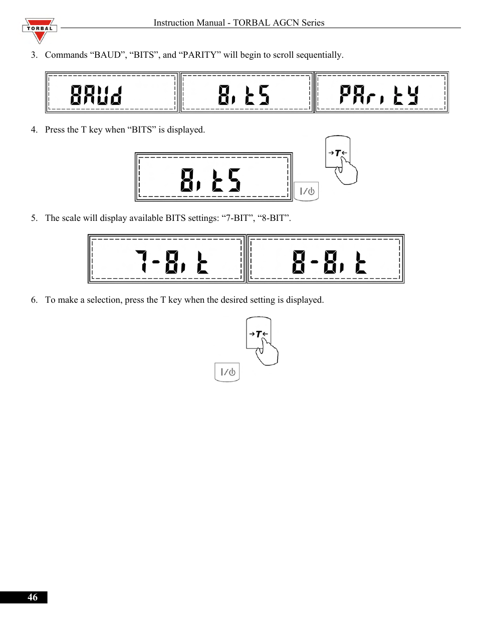 Torbal AGCN200 User Manual | Page 46 / 54