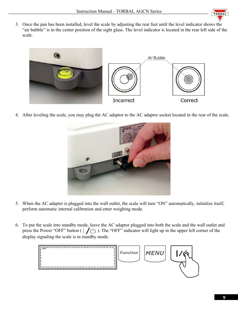 Torbal AGCN200 User Manual | Page 9 / 54