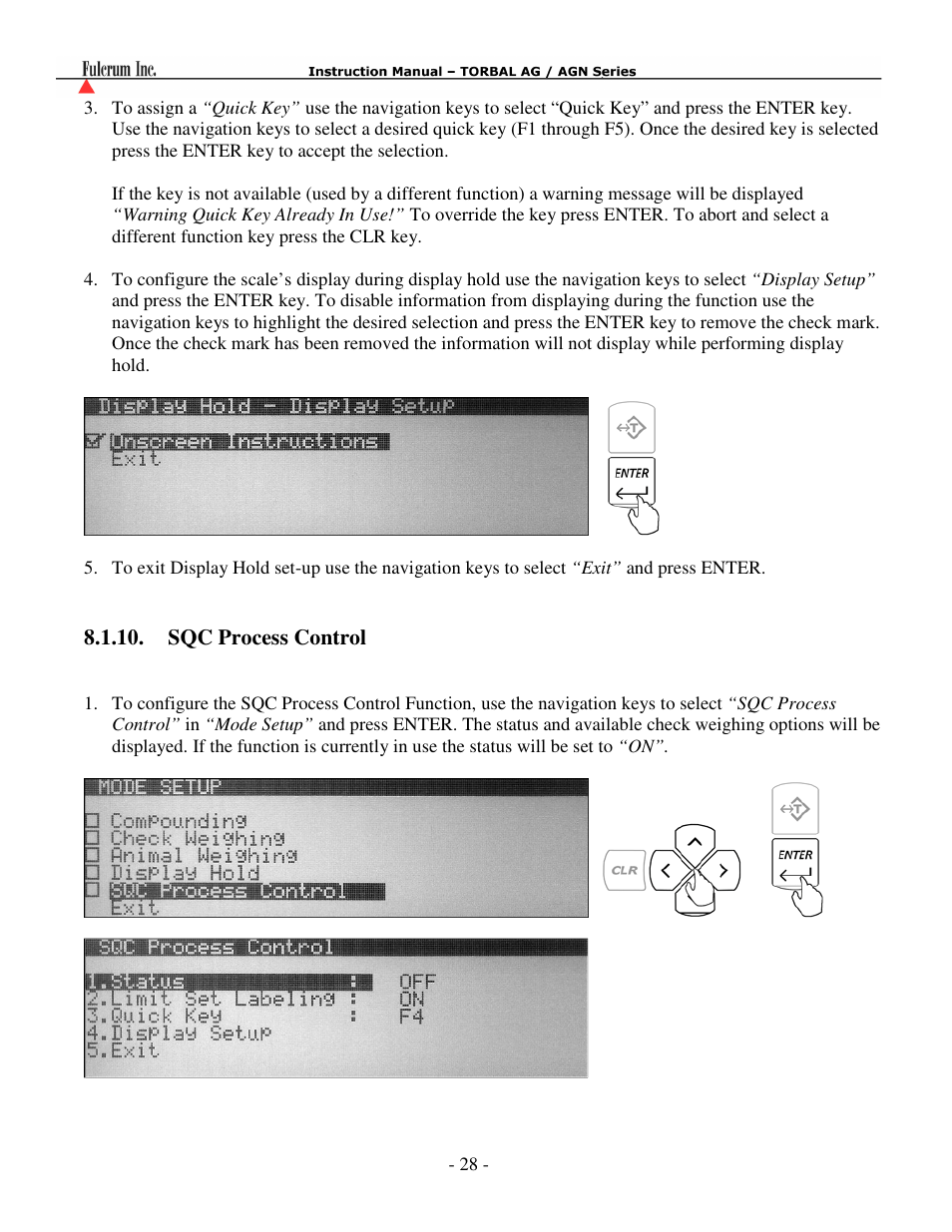 Sqc process control | Torbal AGN100 User Manual | Page 29 / 73