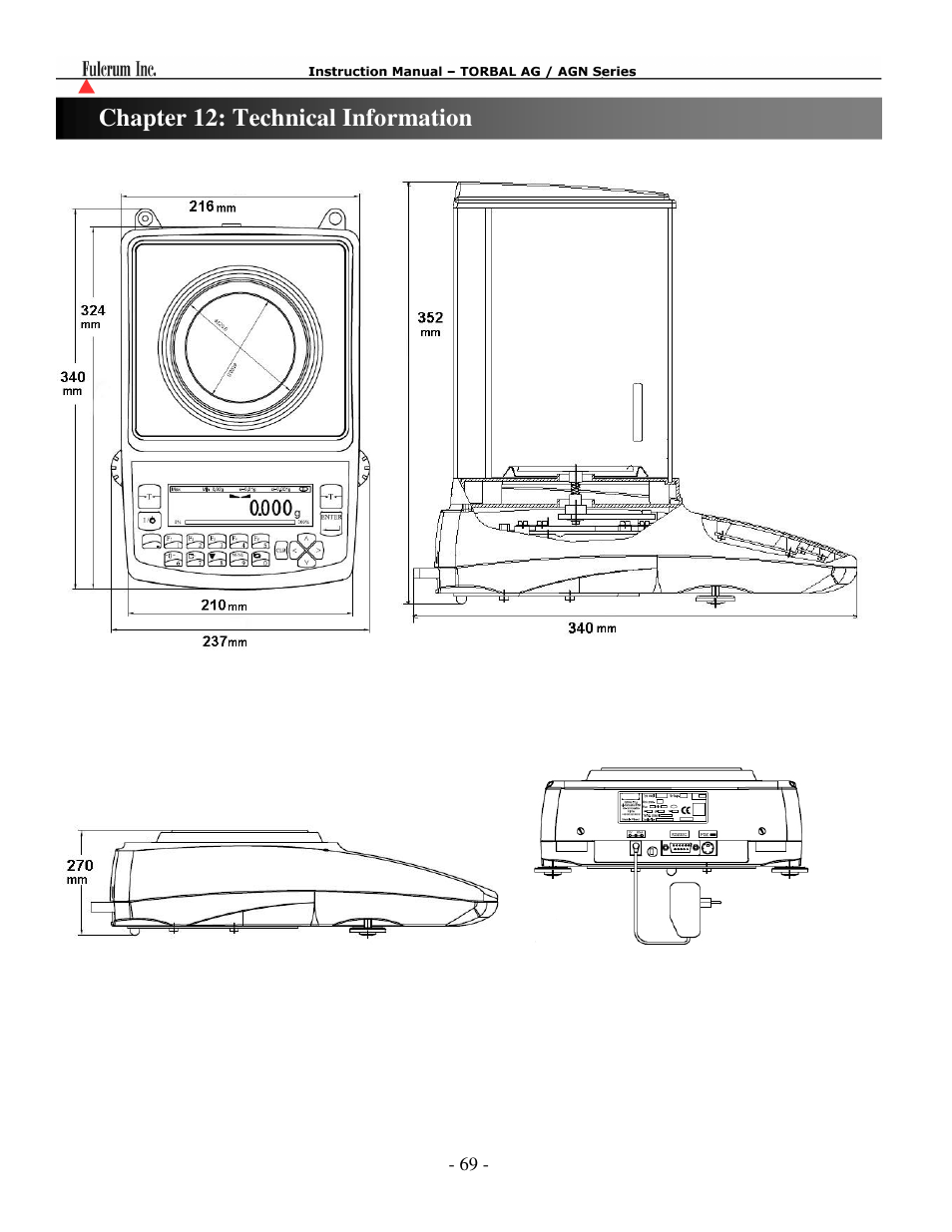 Chapter 12: technical information | Torbal AGN100 User Manual | Page 70 / 73