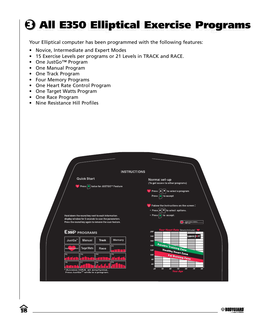 Bodyguard E350 Elliptical User Manual | Page 18 / 36
