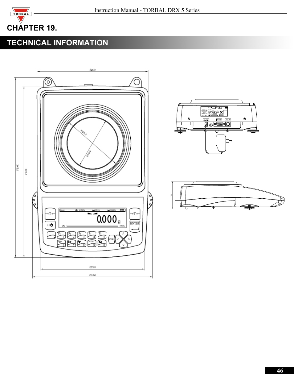 Chapter 19, Technical information, Chapter 19.technical information | Torbal DRX300 Manual User Manual | Page 46 / 50