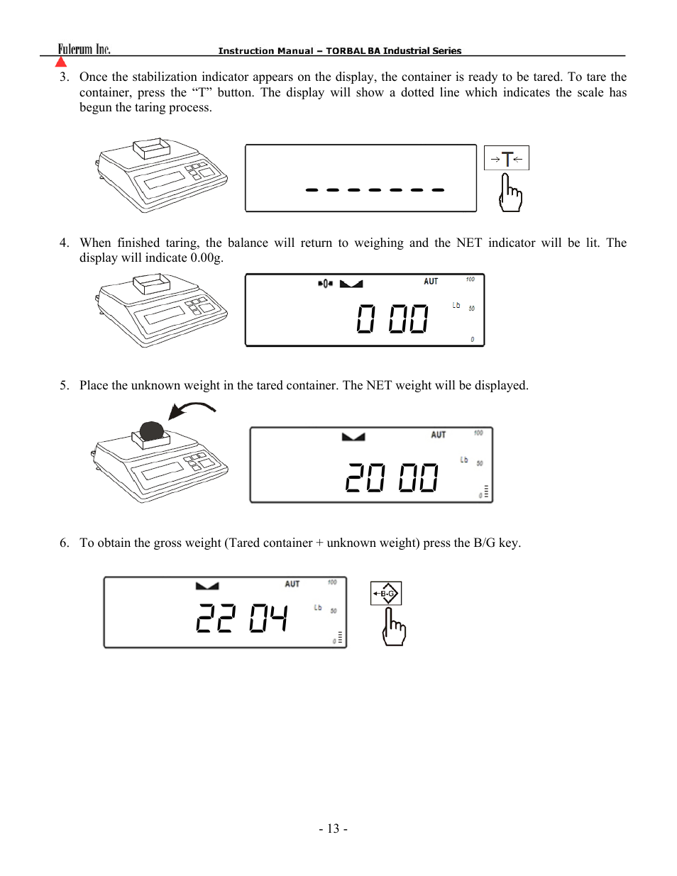 Torbal BA Bench Series User Manual | Page 13 / 57