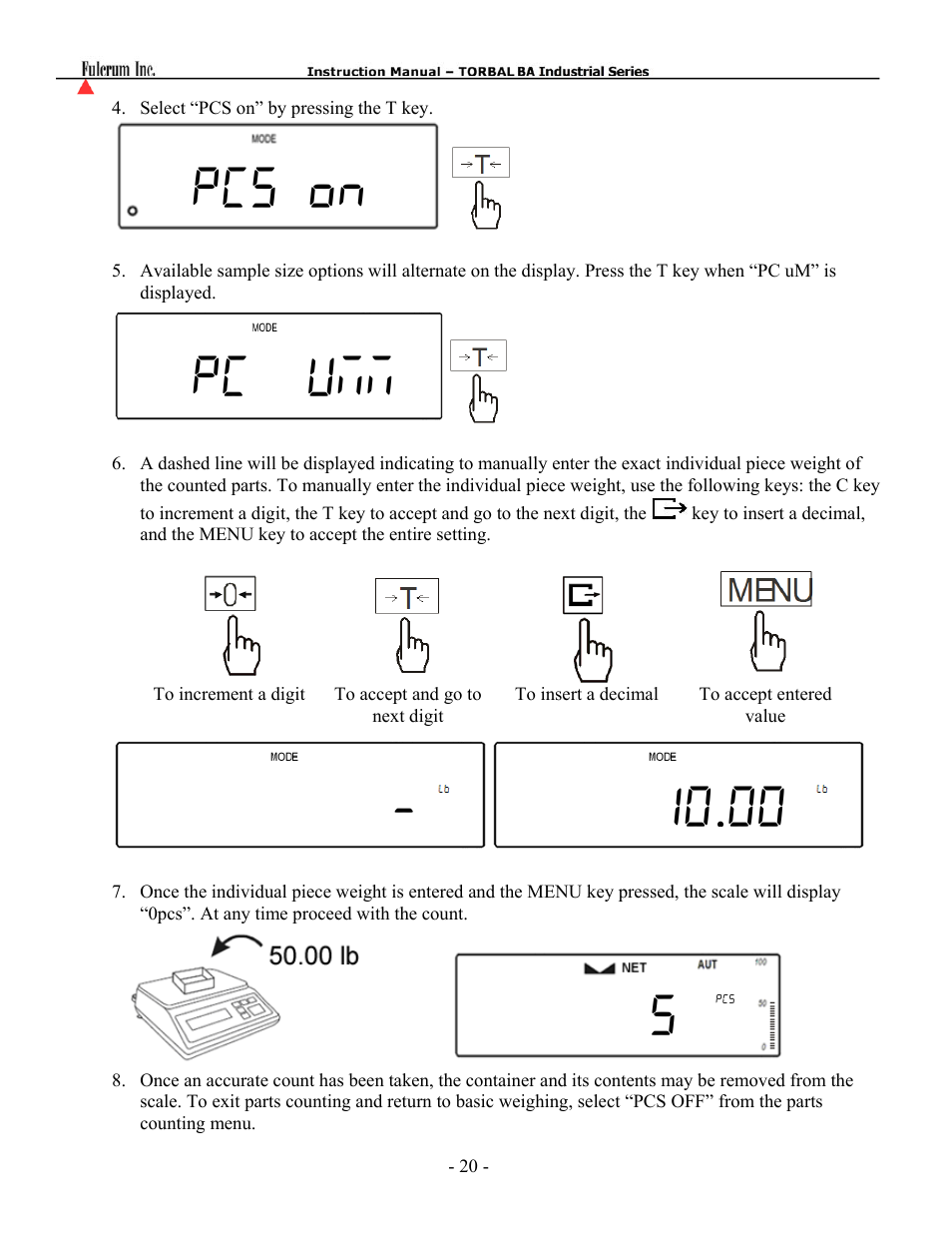 Torbal BA Bench Series User Manual | Page 20 / 57