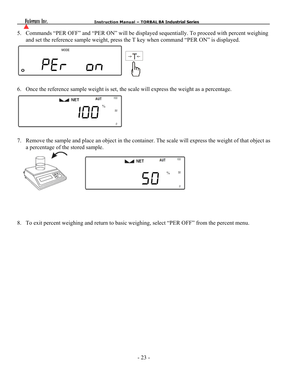 Torbal BA Bench Series User Manual | Page 23 / 57