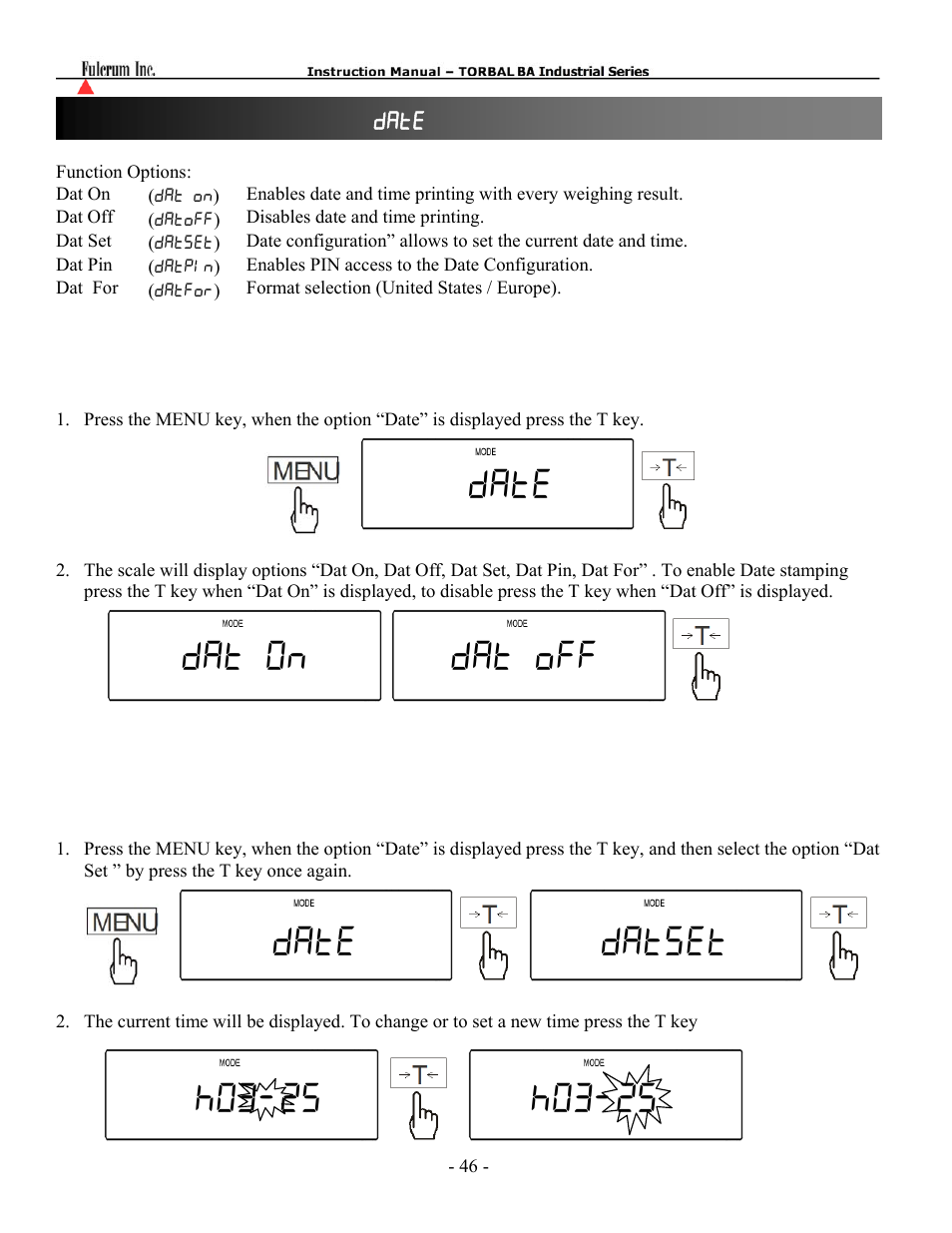 Torbal BA Bench Series User Manual | Page 46 / 57