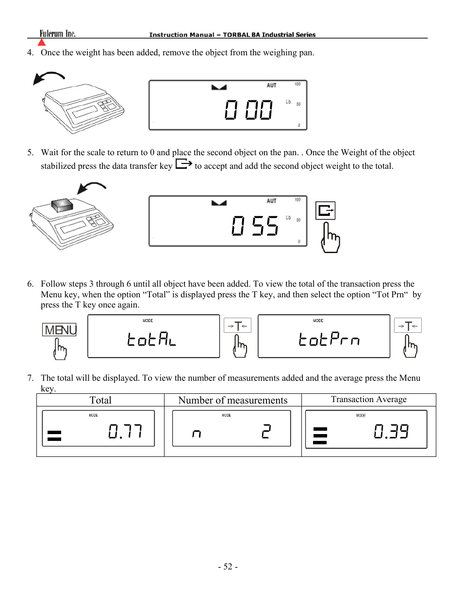 Torbal BA Bench Series User Manual | Page 52 / 57