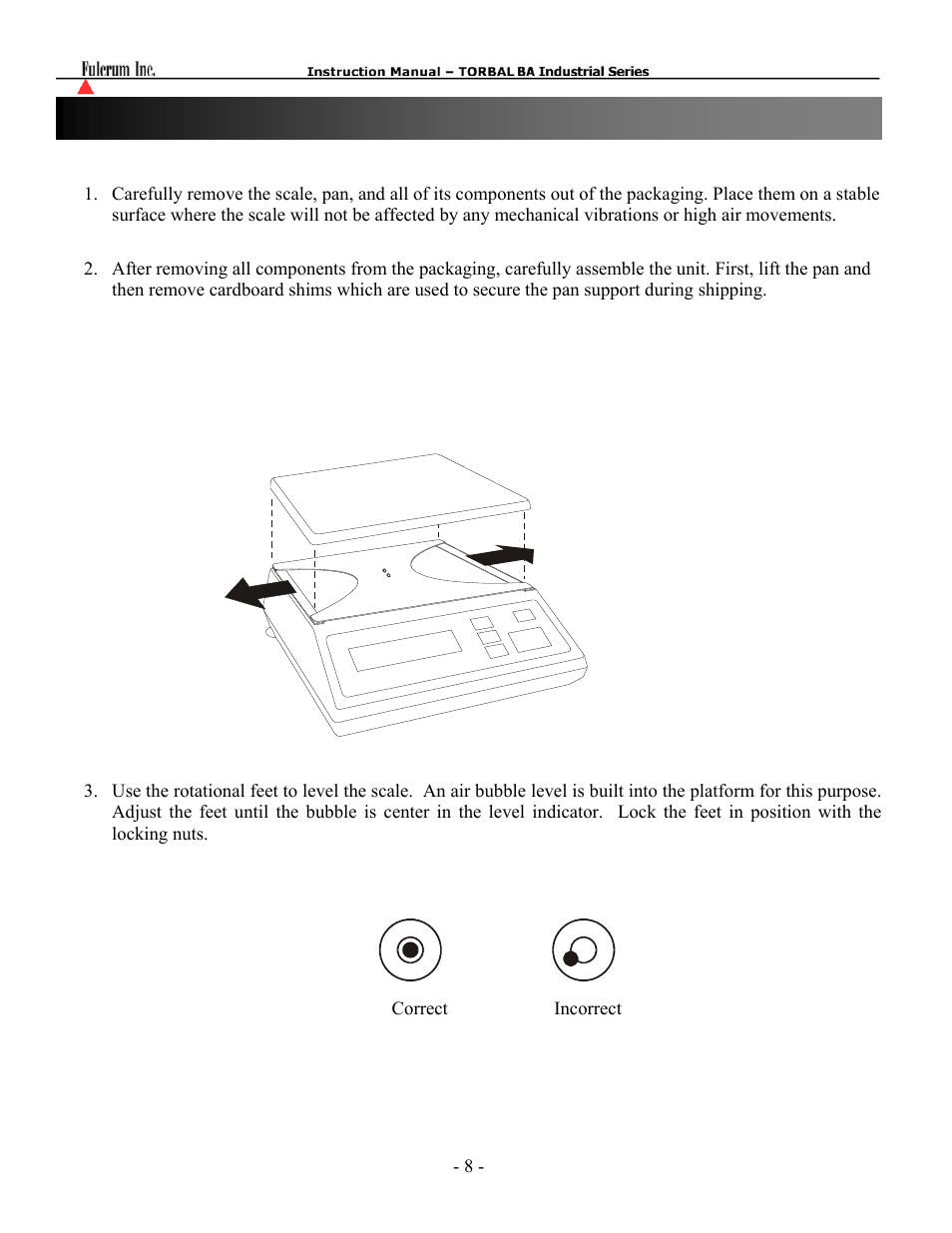 Torbal BA Bench Series User Manual | Page 8 / 57