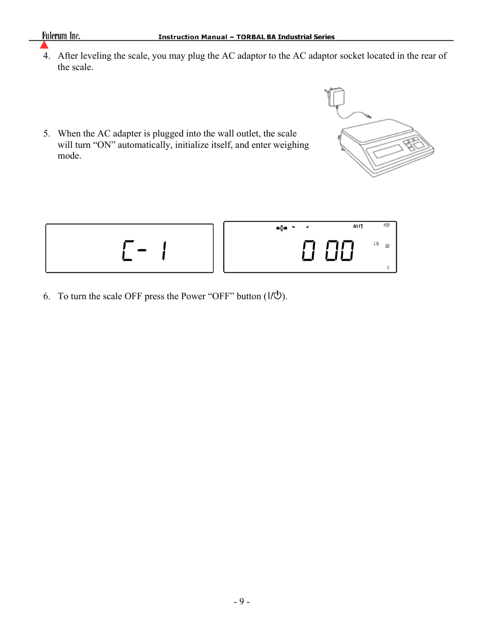 C-1 0.00 | Torbal BA Bench Series User Manual | Page 9 / 57