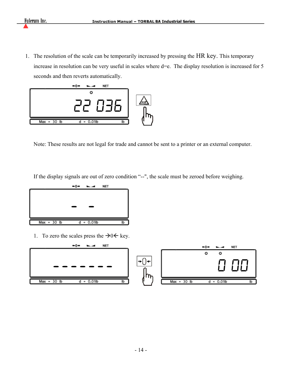 Torbal BA Platform Series User Manual | Page 15 / 59