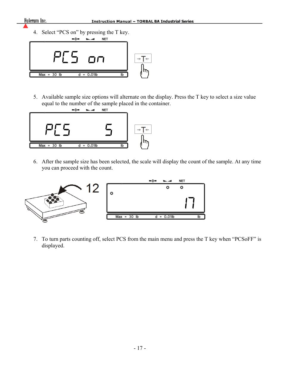 Pcs on pcs 5 17 | Torbal BA Platform Series User Manual | Page 18 / 59