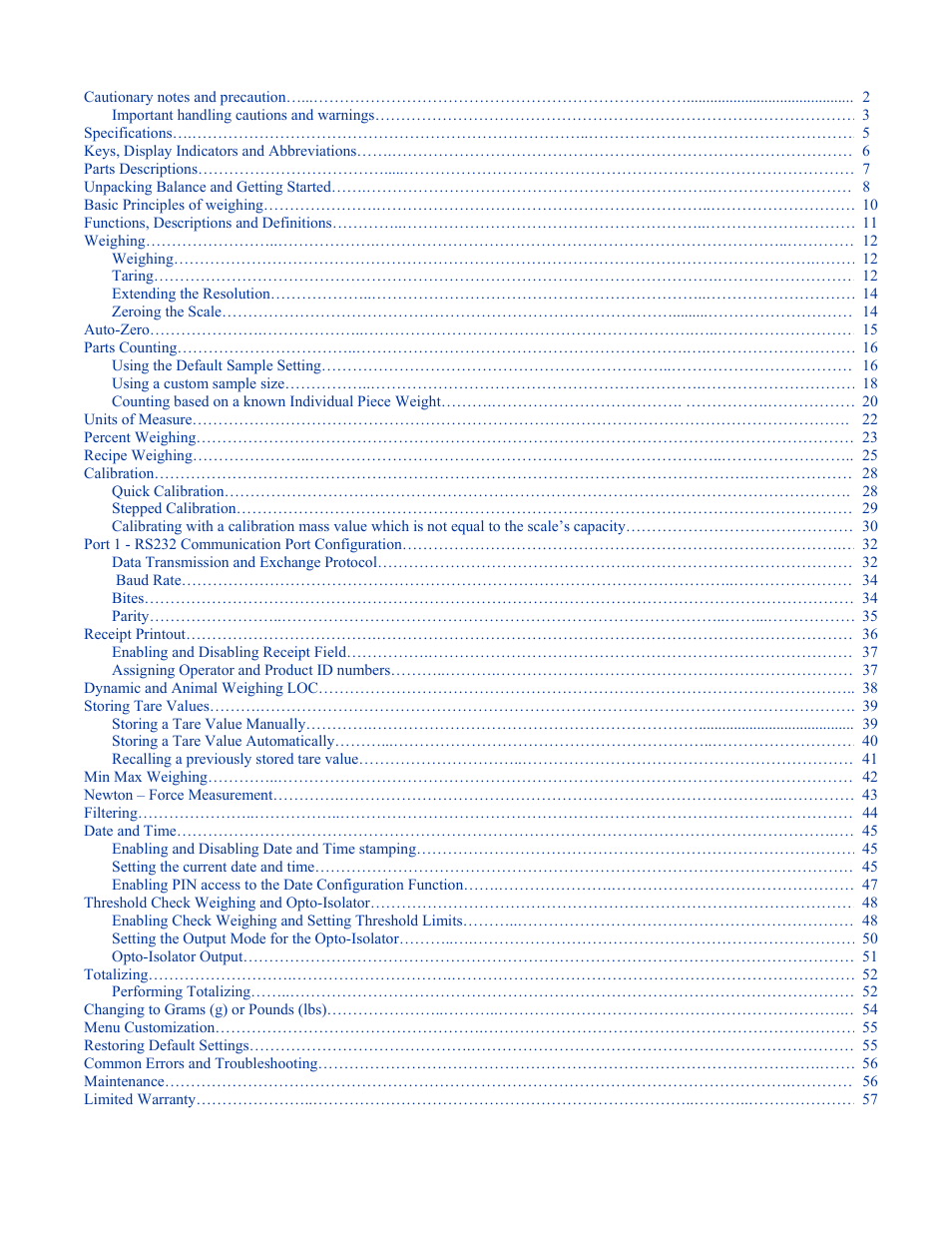 Torbal BA Platform Series User Manual | Page 2 / 59