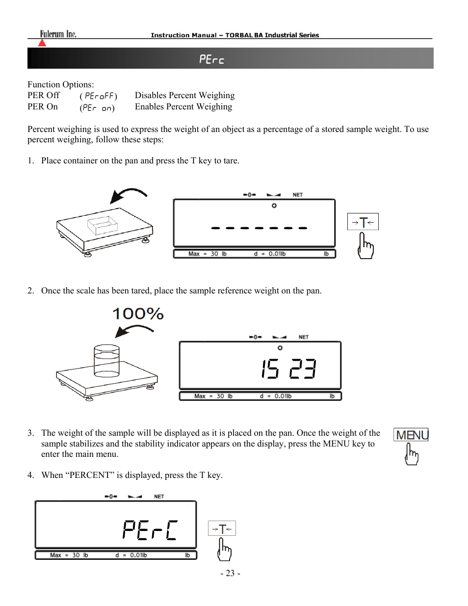 Perc | Torbal BA Platform Series User Manual | Page 24 / 59