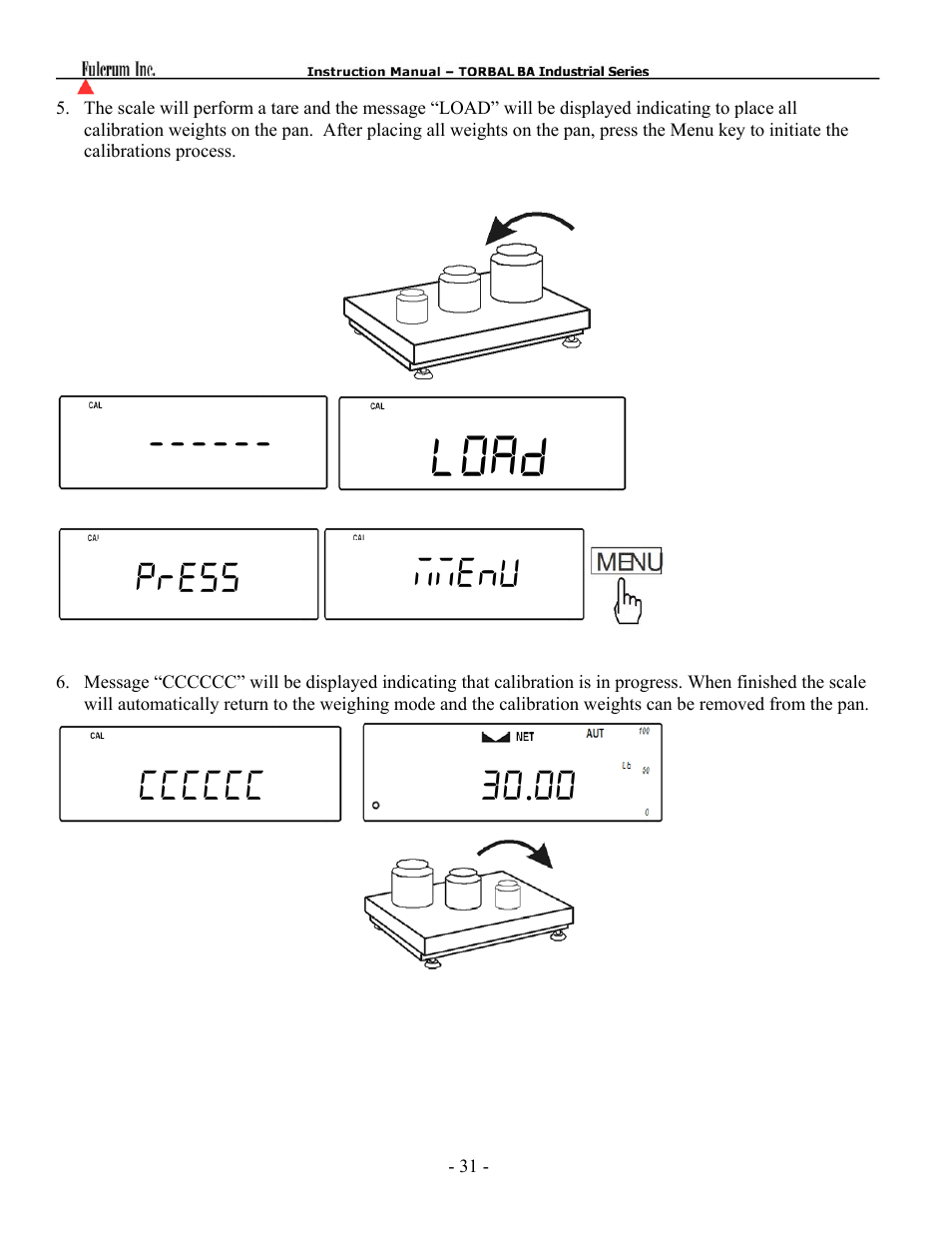 Load | Torbal BA Platform Series User Manual | Page 32 / 59