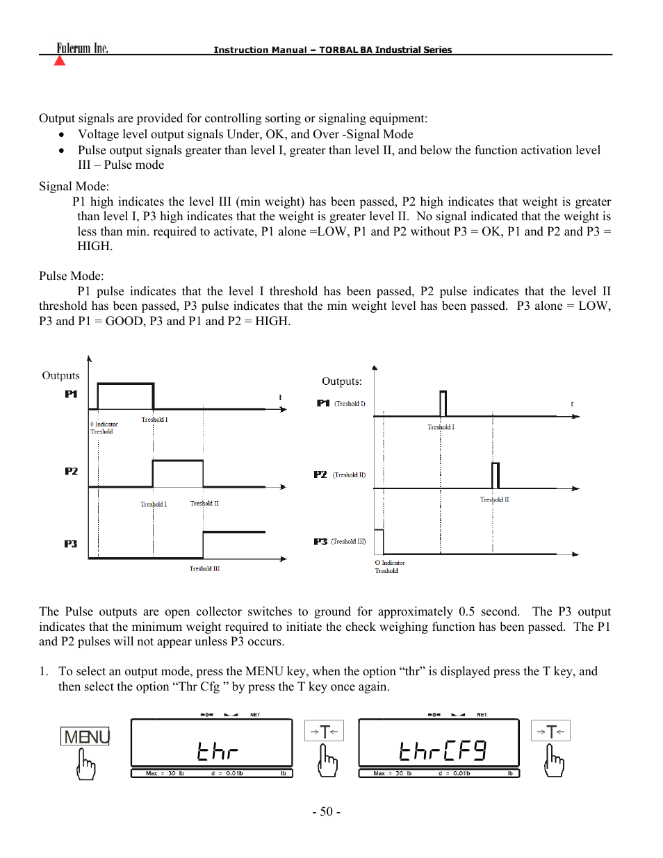 Thr thrcfg | Torbal BA Platform Series User Manual | Page 51 / 59