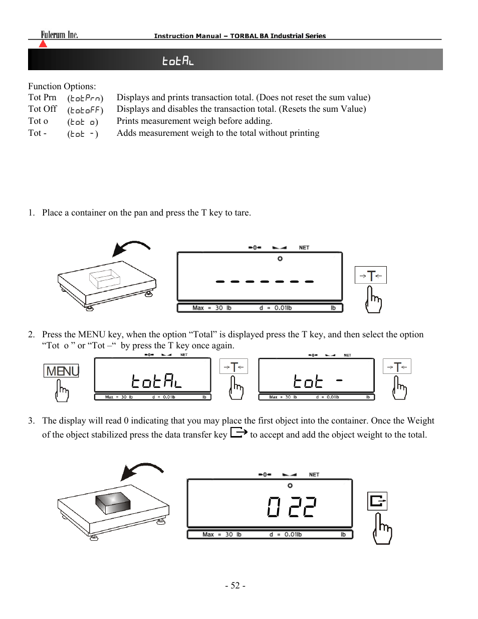 Total tot | Torbal BA Platform Series User Manual | Page 53 / 59