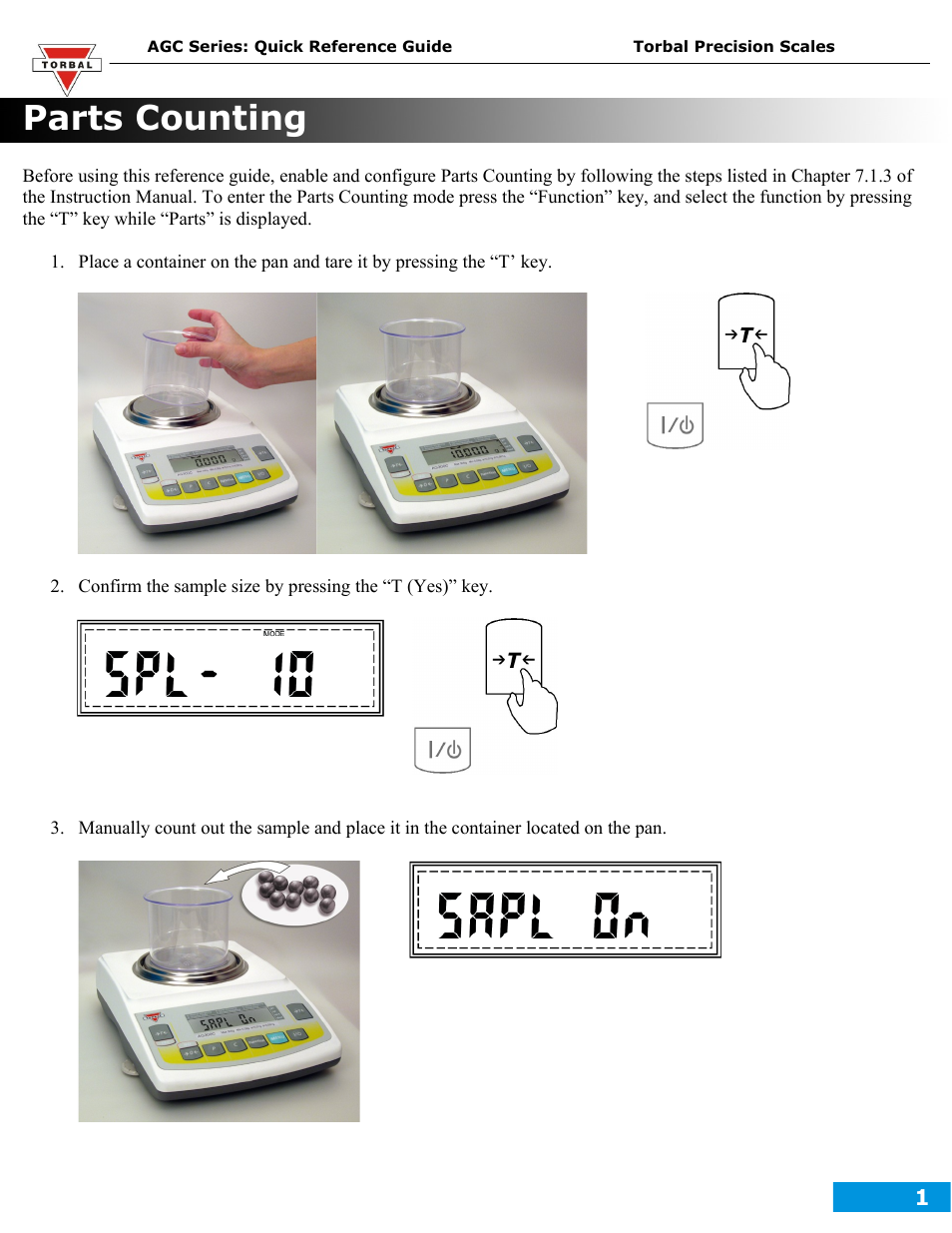 Torbal AGC Series Animal Weighing User Manual | 2 pages