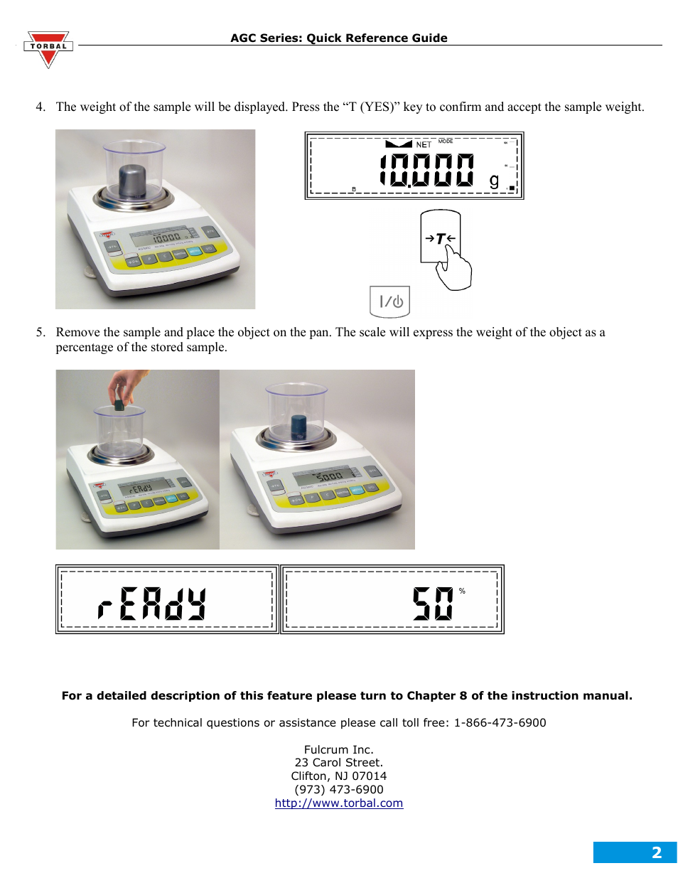 Torbal AGC Series Totalizing User Manual | Page 2 / 2