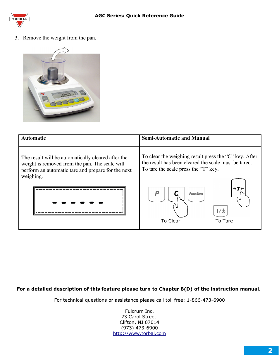 Torbal AGC Series Check Weighing User Manual | Page 2 / 2