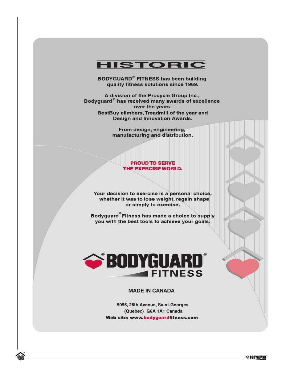 Bodyguard T700 User Manual | Page 36 / 36