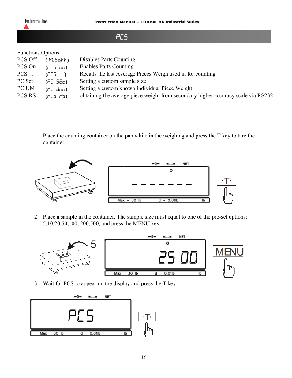 Torbal BA Industrial Platform User Manual | Page 16 / 57