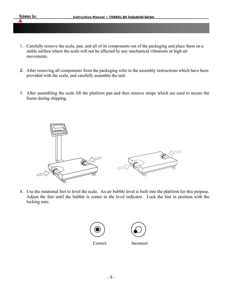 Torbal BA Industrial Platform User Manual | Page 8 / 57