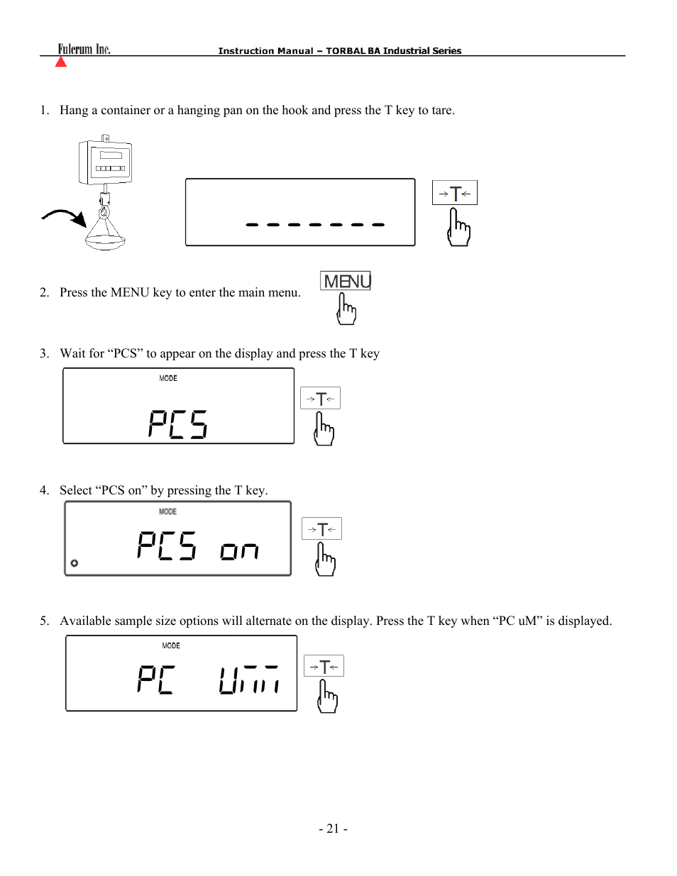 Pcs pcs on pc umm | Torbal BAS Series User Manual | Page 22 / 59