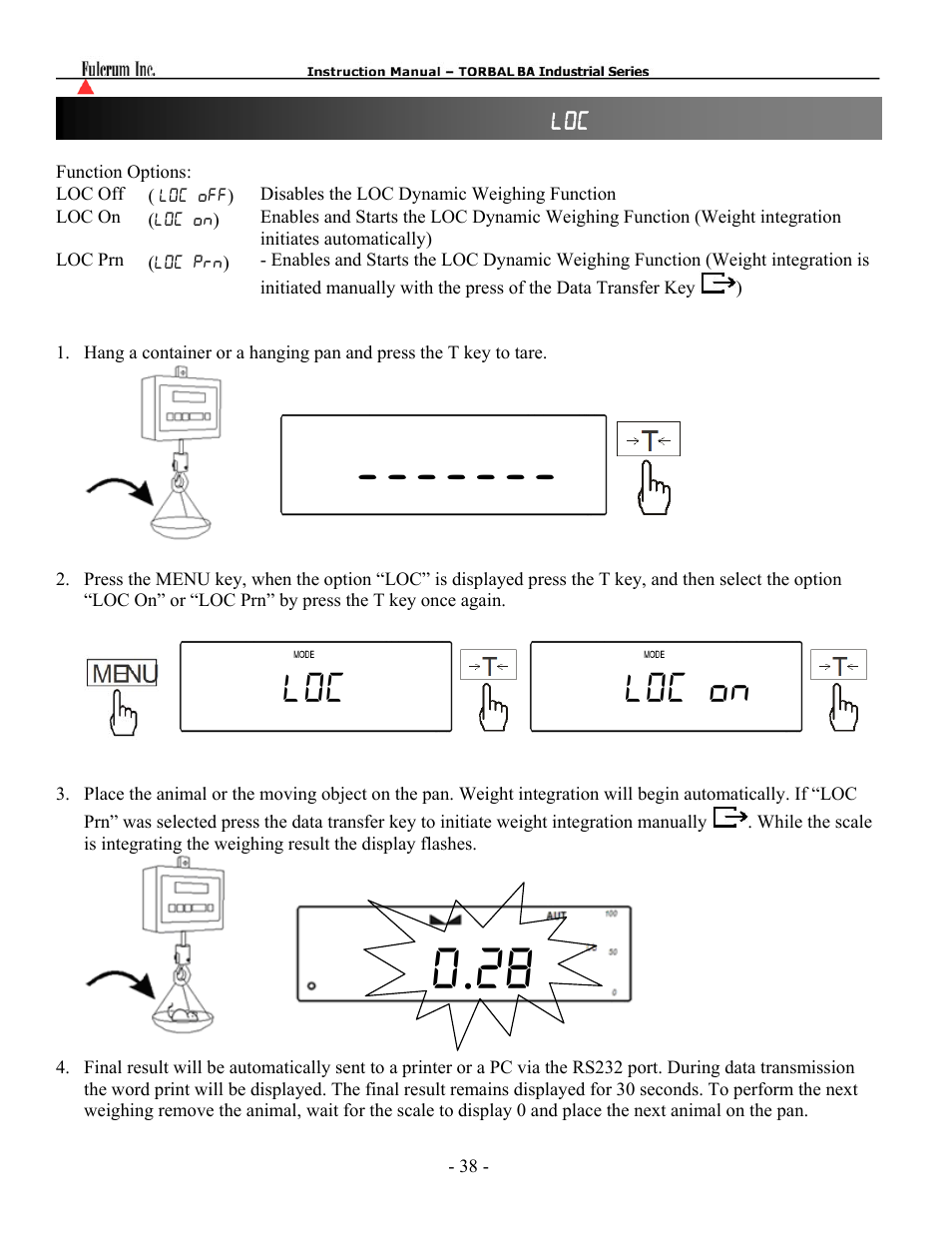 Loc loc on | Torbal BAS Series User Manual | Page 39 / 59