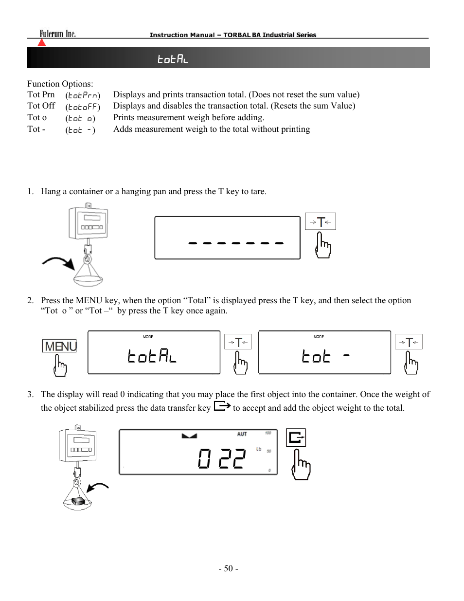 Total tot | Torbal BAS Series User Manual | Page 51 / 59