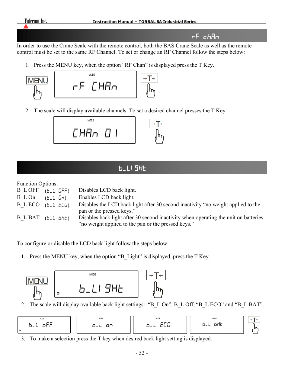 Rf chan chan 01 b_light, Chapter 28: lcd back light ( b_light ) | Torbal BAS Series User Manual | Page 53 / 59