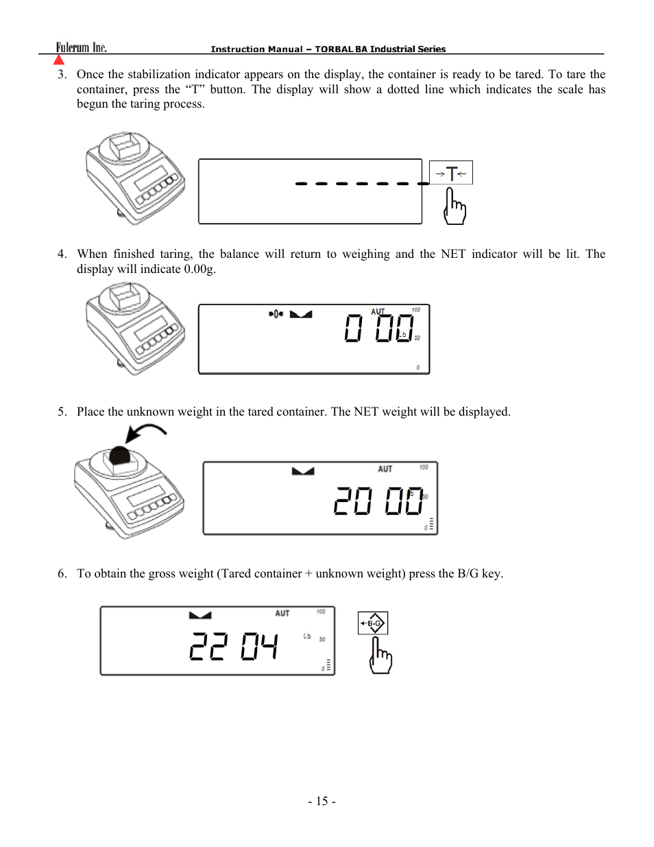 Torbal BT Precision Portable User Manual | Page 15 / 60