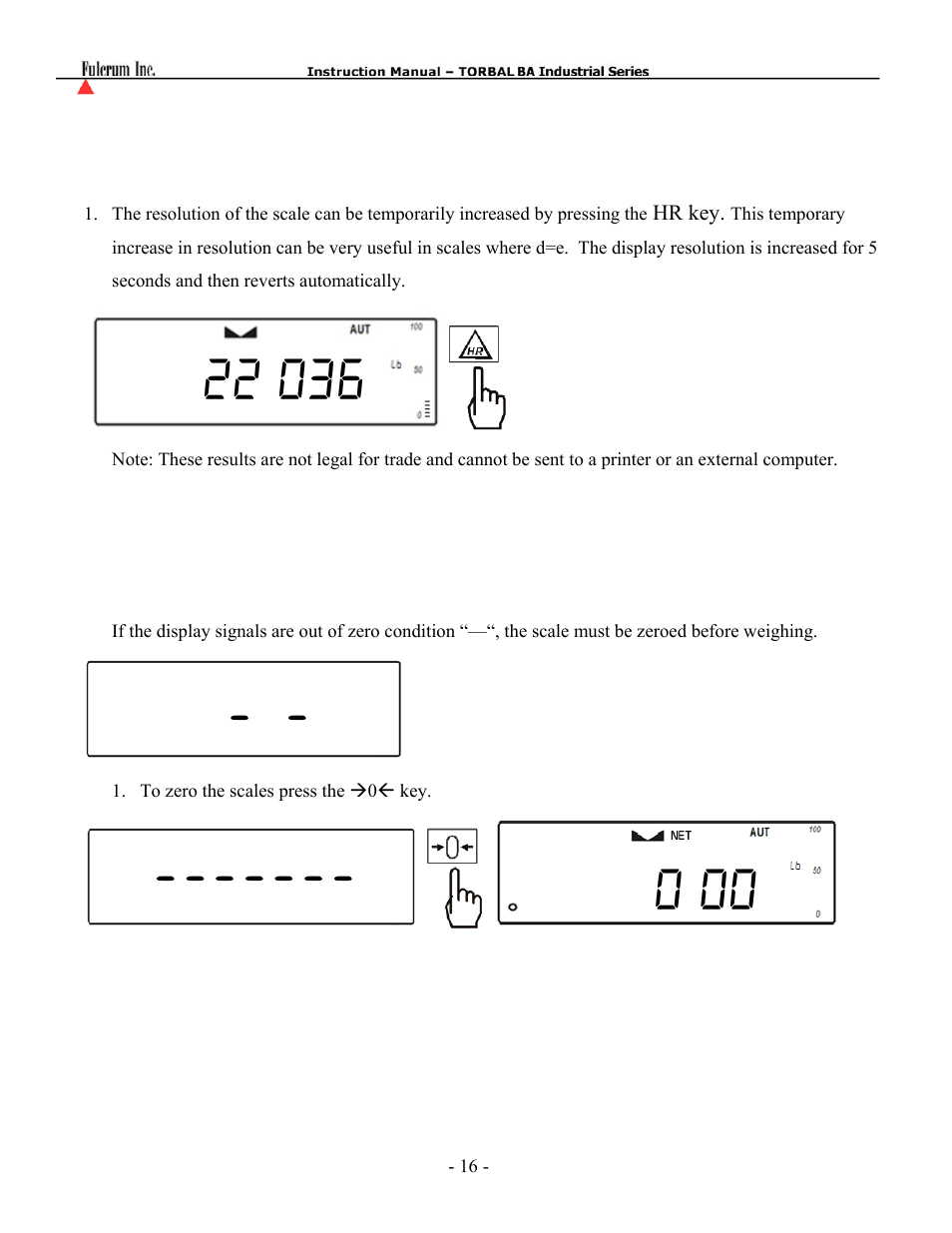 Torbal BT Precision Portable User Manual | Page 16 / 60