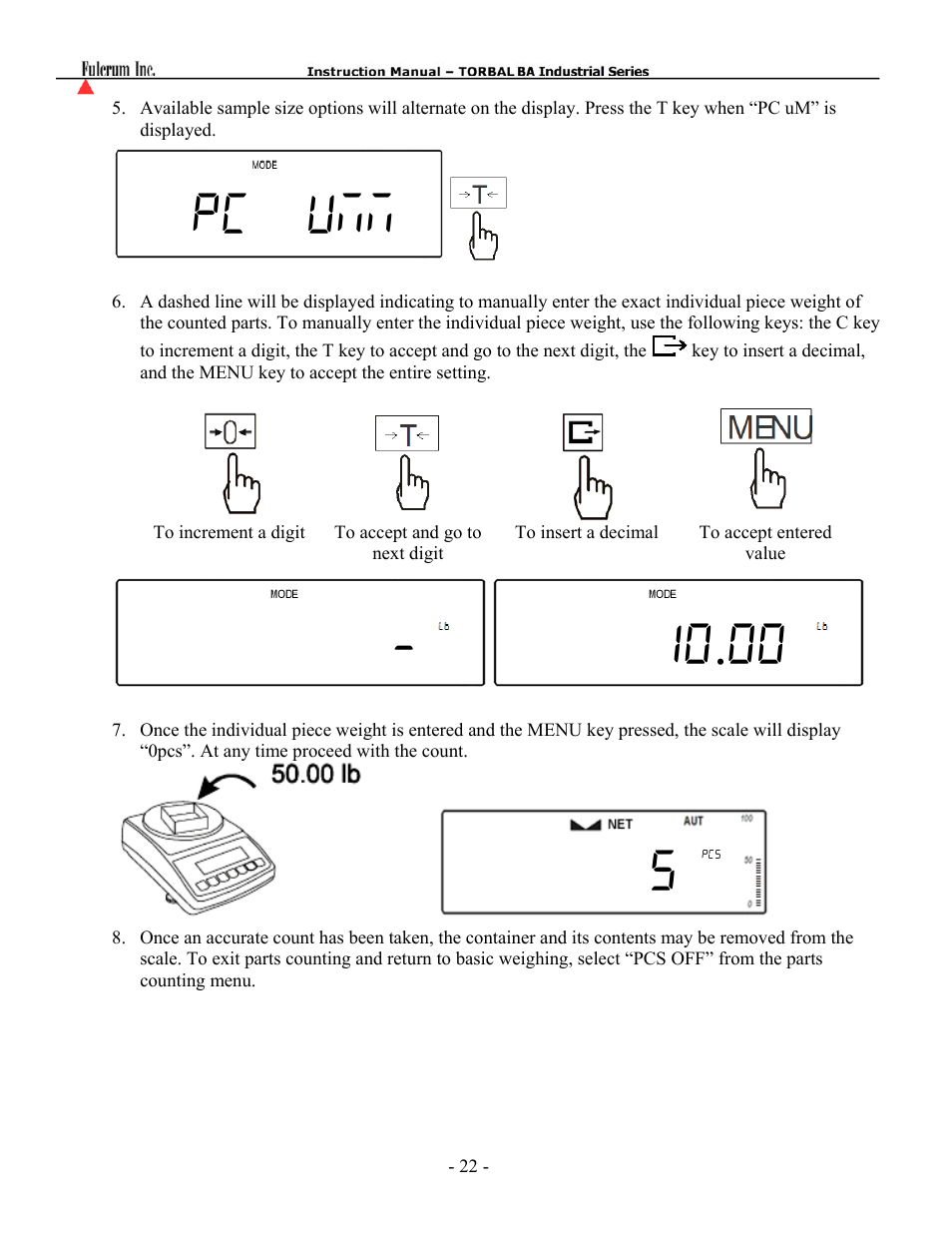 Torbal BT Precision Portable User Manual | Page 22 / 60