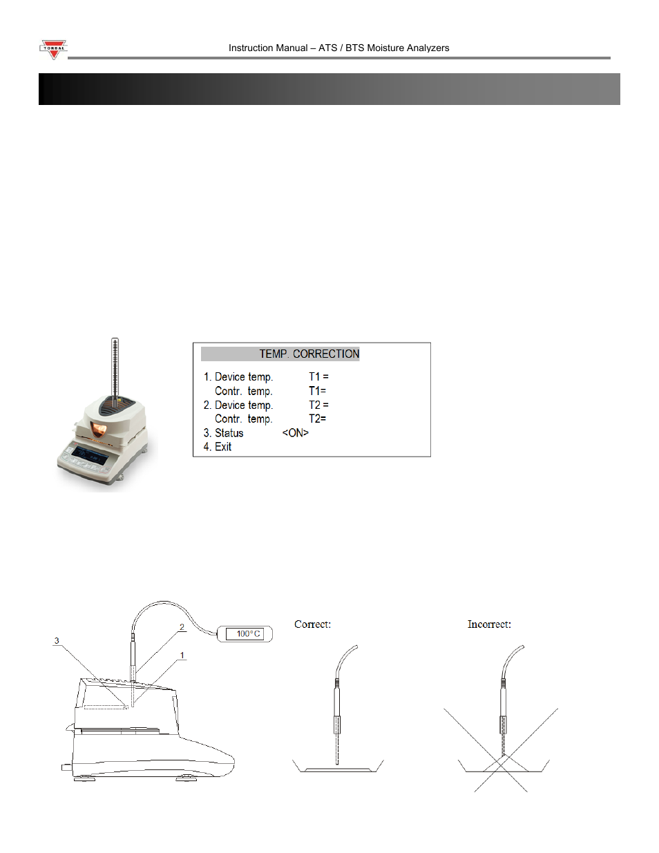 Chapter 13: temperature correction and adjustment | Torbal ATS120 User Manual | Page 22 / 39