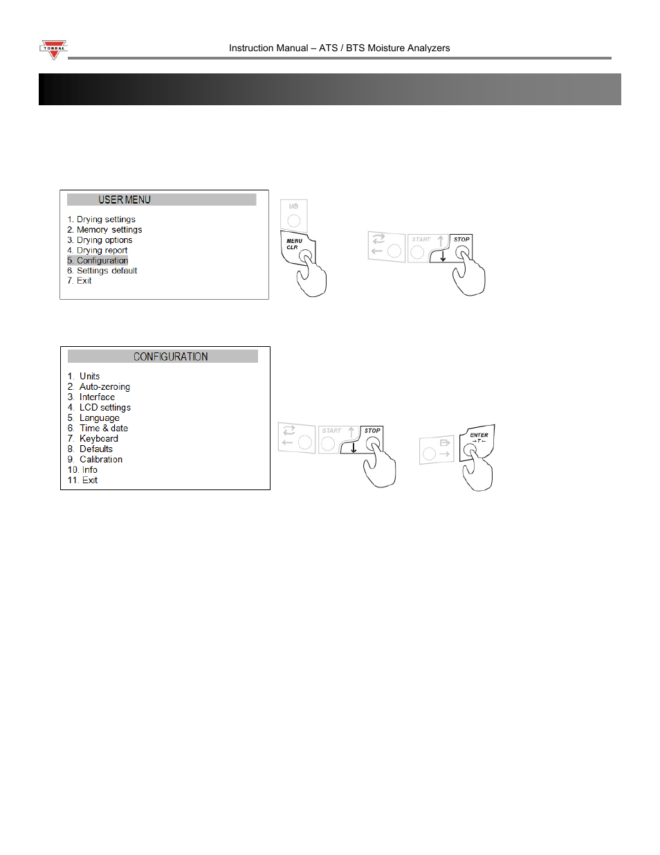 Chapter 17: configuration | Torbal ATS120 User Manual | Page 27 / 39
