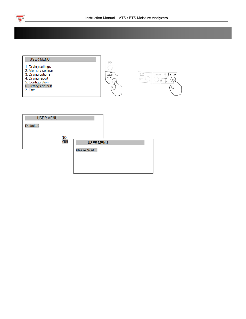 Chapter 18: restoring factory defaults | Torbal ATS120 User Manual | Page 28 / 39