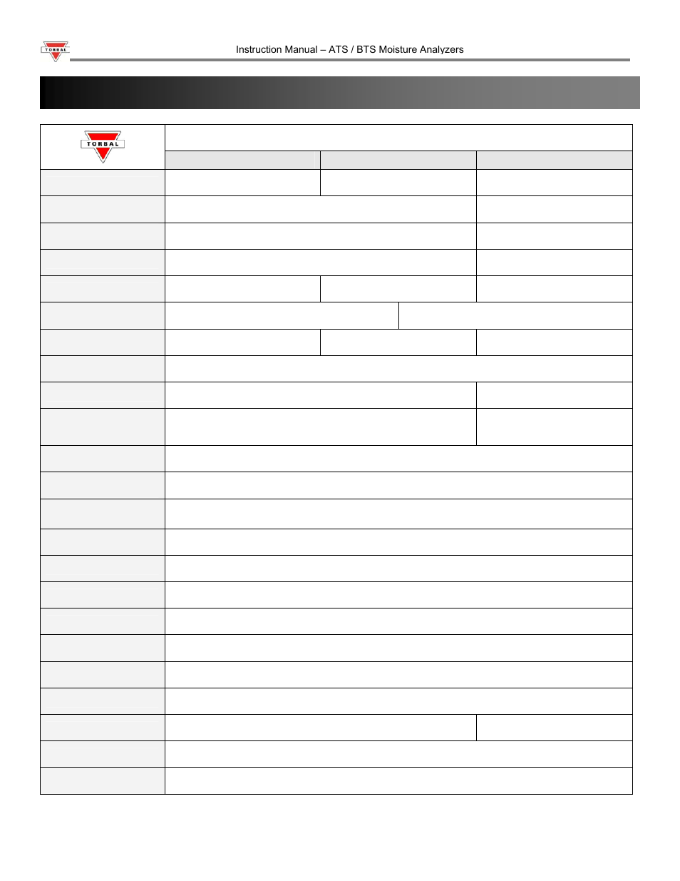 Chapter 2: specifications | Torbal ATS120 User Manual | Page 7 / 39