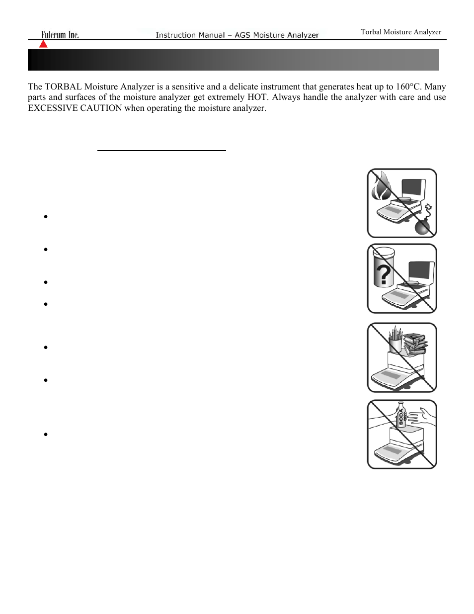 Warning | Torbal AGS100 250C PRO Manual User Manual | Page 2 / 48